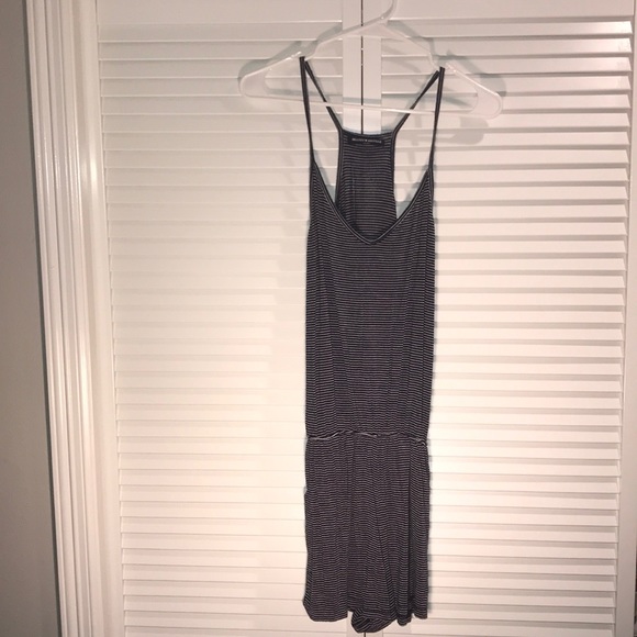 Navy And White Striped Brandy Melville Romper - Picture 1 of 3